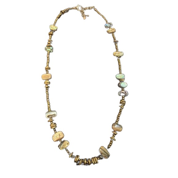 Silpada Jewelry - Silpada N1729 Boho Beaded copper Abalone shell green 17-21” NLA Vintage RARE! 📿v